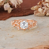 Naturalistic 4 - Prong Hexagon - Cut Lab Diamond Ring Sets